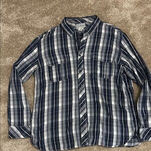 Men's Blue Plaid Shirt